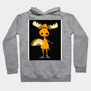 cute Moose eating Taco Cartoon Hoodie